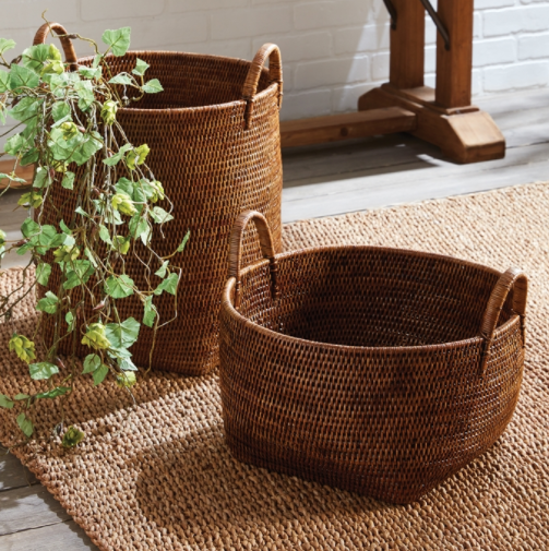 Burma Rattan Orchard Baskets-Warm Brown, 2 sizes â Anna Hislop Home