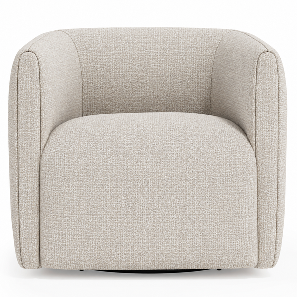 Aline Swivel Chair - White/Cream Chenille