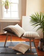 Recycled Stripe Lumbar Pillow, Grey, 12" x 20"