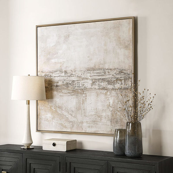 Desert Oasis Hand Painted Canvas, 52"W X 52"H