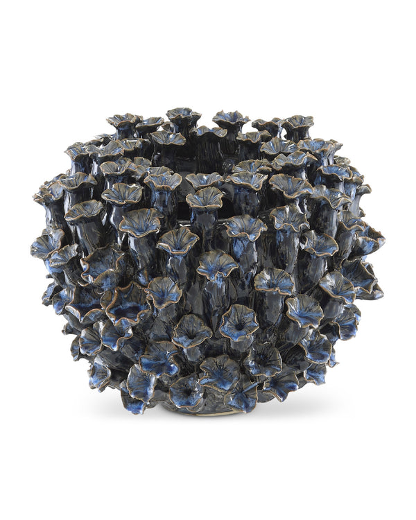 Manitapi Small Blue Vase, 7"H x 8.75"Dia