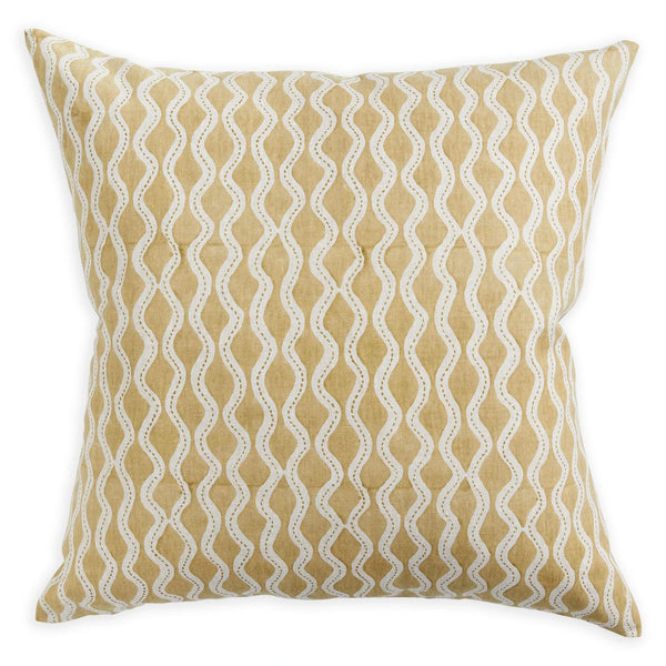 Aravelli Saffron Linen Cushion, 22" x 22"