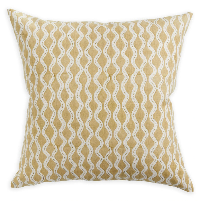 Aravelli Saffron Linen Cushion, 22" x 22"