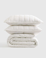 European Linen Box Quilt Collection, White