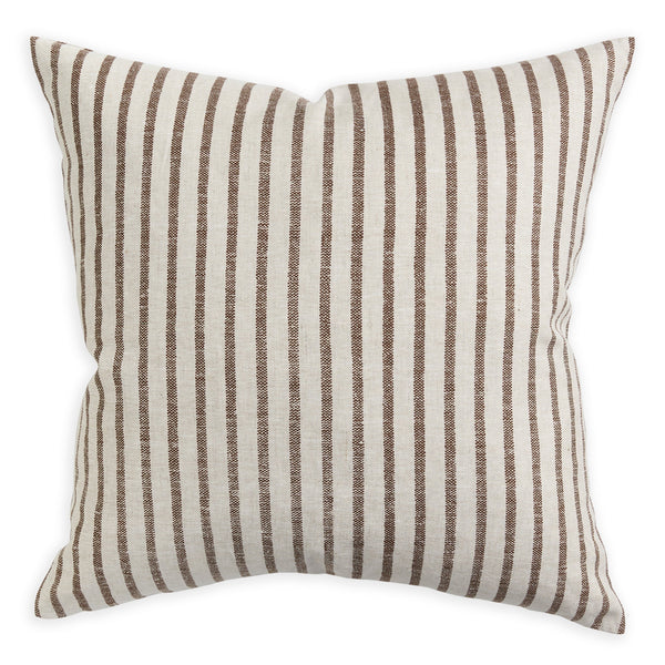 Kythira Cocoa Linen Cushion, 22" x 22"