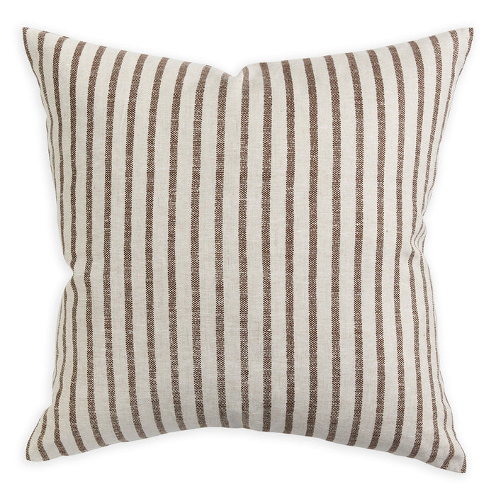 Kythira Cocoa Linen Cushion, 22" x 22"