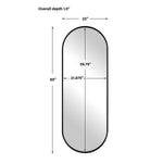Varina Tall Black Mirror, 22"W x 60"H