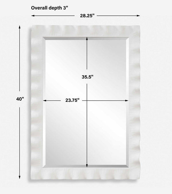 Haya Mirror, White, 28"W x 40"H