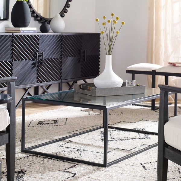 Bravura Coffee Table - Black, 48"W x 17"H x 30"D