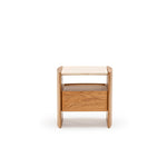 Tathra Nightstand,  Light Oak with Travertine Top, 21.7"W