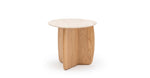 Eden Side Table, Light Oak/Travertine, 21.7" Dia × 19.7"H