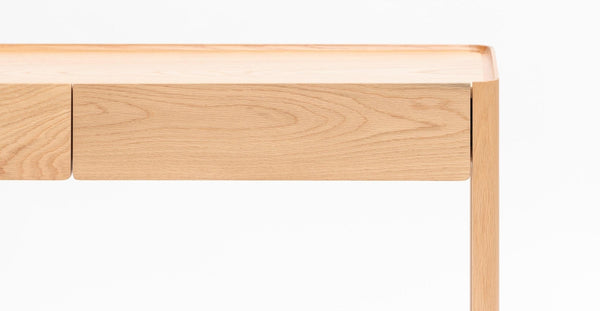 Nell Console Table, Light Oak with Travertine Shelf, 63"W × 13.75"D × 29.5"H