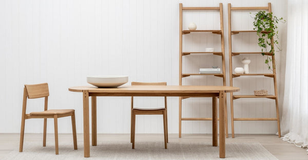 Tosta Leaning Shelf, Light Oak, 26.75" W × 17.25" D × 75.5" H