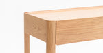 Nell Console Table, Light Oak with Travertine Shelf, 63"W × 13.75"D × 29.5"H