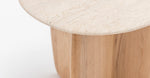Eden Side Table, Light Oak/Travertine, 21.7" Dia × 19.7"H