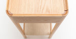 Nell Console Table, Light Oak with Travertine Shelf, 63"W × 13.75"D × 29.5"H
