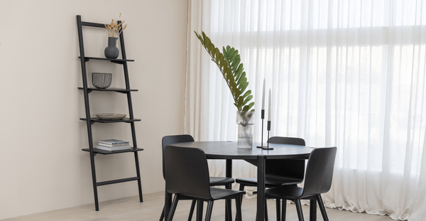 Tosta Leaning Shelf, Black, 26.75" W × 17.25" D × 75.5" H