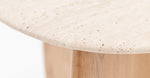 Eden Side Table, Light Oak/Travertine, 21.7" Dia × 19.7"H