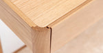 Nell Console Table, Light Oak with Travertine Shelf, 63"W × 13.75"D × 29.5"H