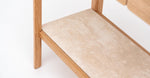 Nell Console Table, Light Oak with Travertine Shelf, 63"W × 13.75"D × 29.5"H