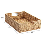Large Water Hyacinth Serving Tray with Handles, 15.38" X 10.25"