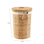 Round Water Hyacinth Hamper, 17.38"Dia