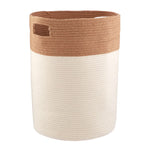 Cotton Rope & Jute Hamper Natural, 16.5" Dia