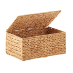Water Hyacinth Bin w/ Lid Natural, 13" x 9"