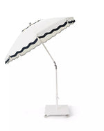 Wave Club Umbrella - White with Navy Trim