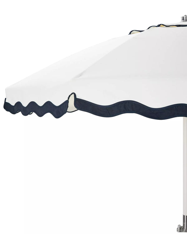 Wave Club Umbrella - White with Navy Trim