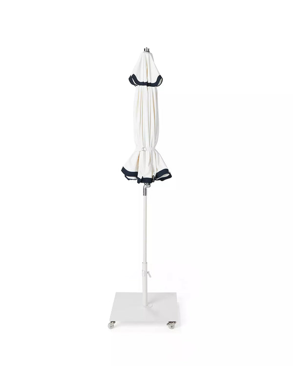 Wave Club Umbrella - White with Navy Trim