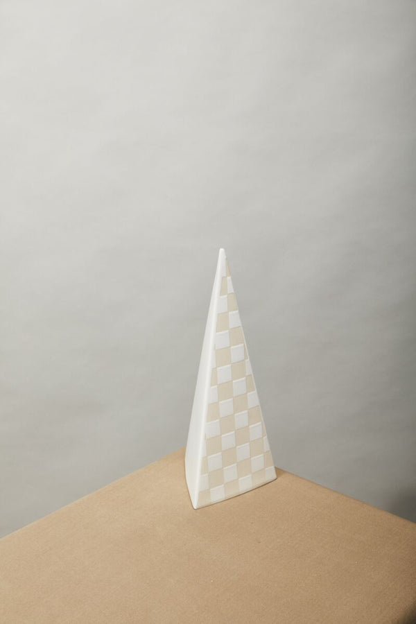 Checker Tree Figurine White, 14"