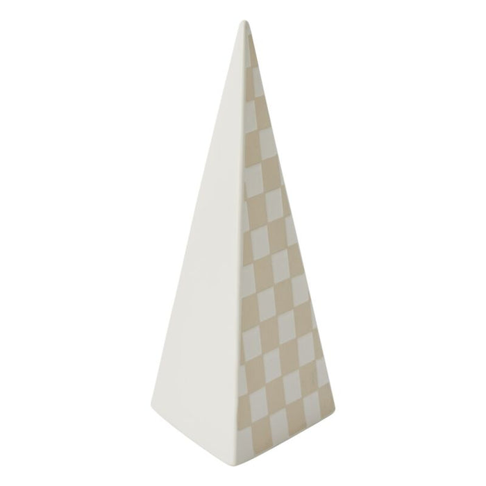 Checker Tree Figurine White, 14"