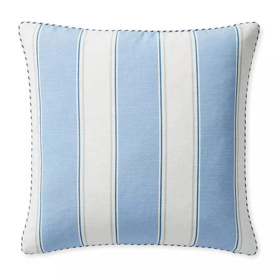 Perennials Port Stripe Pillow - Hydrangea, 22" x 22"