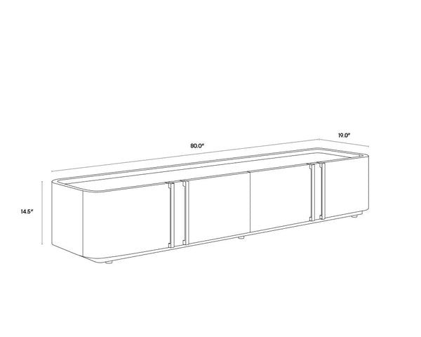 Jamille Media Console, 80"W x 19"D x 14.5"H