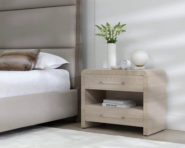 Atherton Nightstand, Sand, 34"W