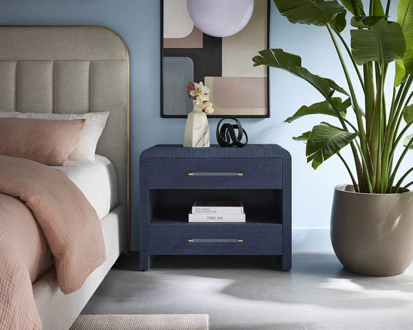 Atherton Nightstand, Indigo, 34"W