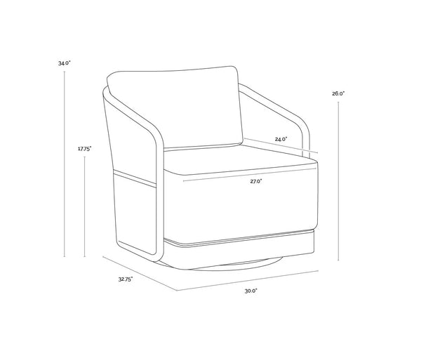 Allariz Swivel Armchair, Warm Grey