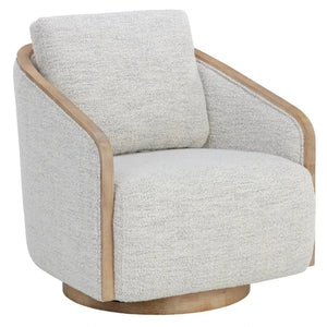 Tasia Swivel Lounge Chair, Merino Cotton Performance Fabric