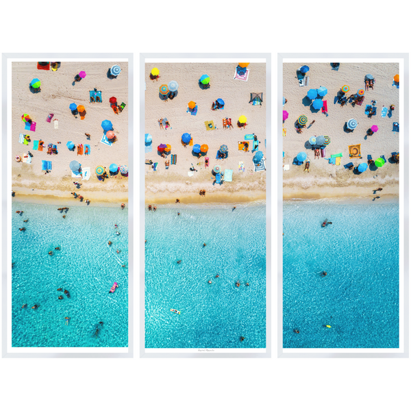 Aerial Beach Triptych, 69" x 49"
