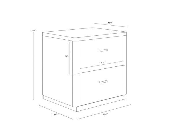 Etienne Nightstand, Rustic Oak, 24"W