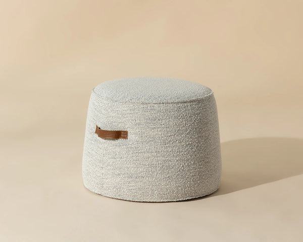 Mitchell Ottoman, Merino Cotton, 21.5"Dia x 16"H