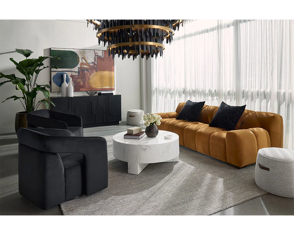 Mitchell Ottoman, Merino Cotton, 21.5"Dia x 16"H