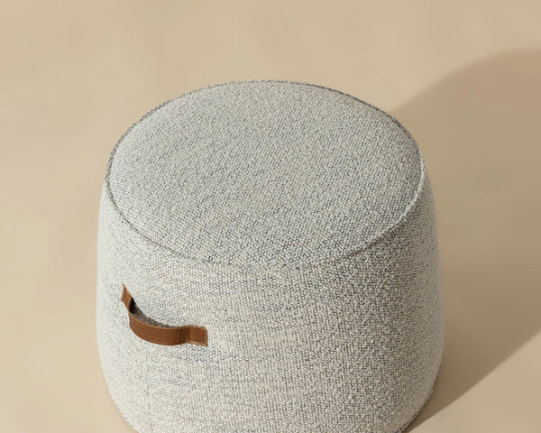 Mitchell Ottoman, Merino Cotton, 21.5"Dia x 16"H