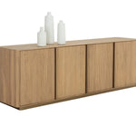 Kalla Media Console or Sideboard, Rustic Oak, 84"W x 19"D x 28.5"H