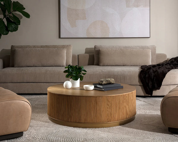 Kalla Coffee Table, Rustic Oak, 44"Dia.