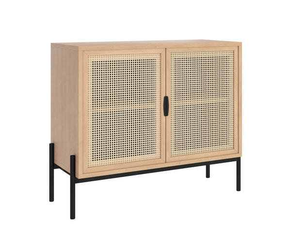 Avida Sideboard Small, Rustic Oak/Black, 37.5"W x 18.75"D x 32.5"H