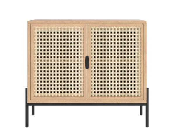 Avida Sideboard Small, Rustic Oak/Black, 37.5"W x 18.75"D x 32.5"H
