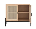 Avida Sideboard Small, Rustic Oak/Black, 37.5"W x 18.75"D x 32.5"H