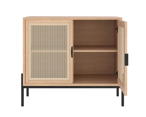 Avida Sideboard Small, Rustic Oak/Black, 37.5"W x 18.75"D x 32.5"H